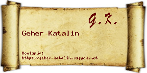 Geher Katalin névjegykártya